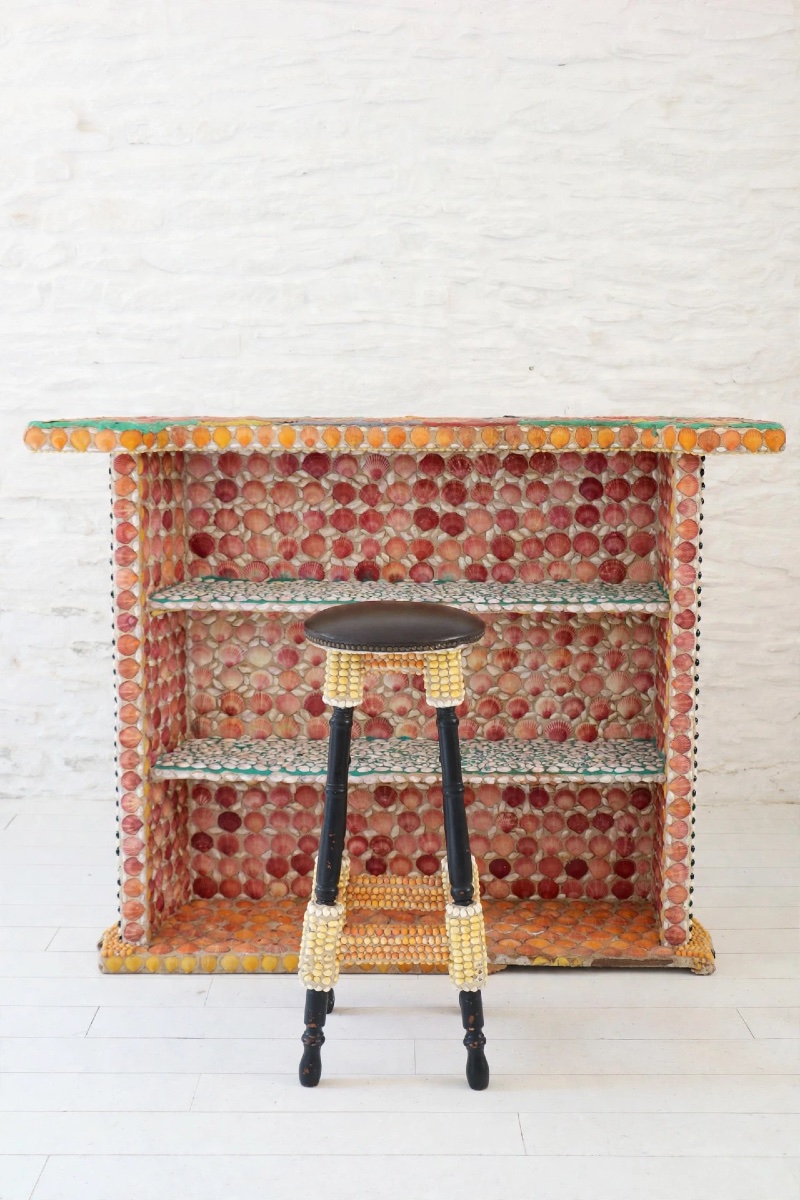 Bar And Seashell Stools, 20th Century, Grotto Style-photo-2