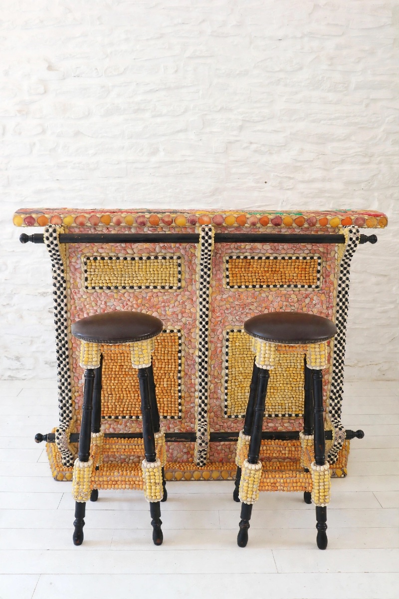 Bar And Seashell Stools, 20th Century, Grotto Style