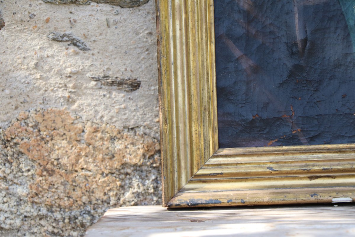 Oil On Canvas Christophe Colomb XVIII-photo-3