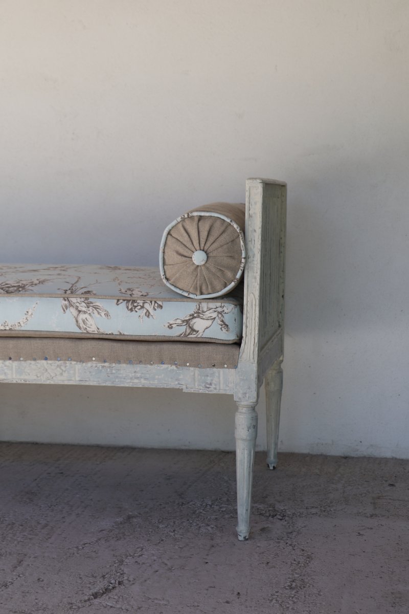 Rest Bed Louis XVI, XVIII Reupholstered-photo-4