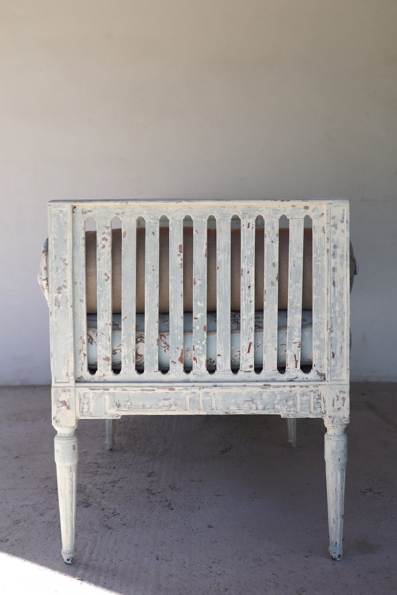 Rest Bed Louis XVI, XVIII Reupholstered-photo-3