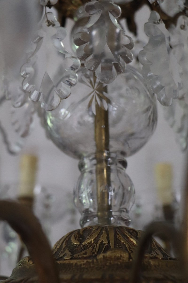 Grand Lustre En Bronze Et Pampilles XIX&egrave;me-photo-4