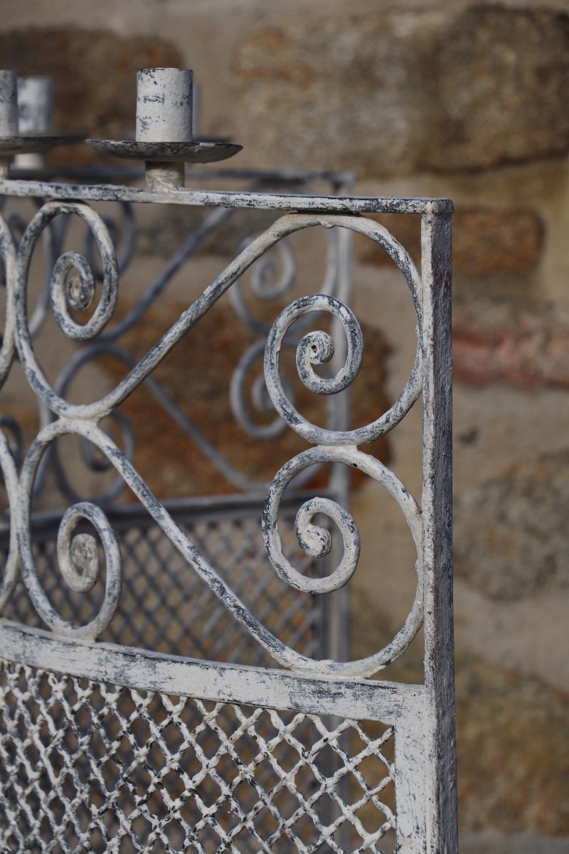 Paire de Grands Candélabres de Chapelle -  Grilles De Chapelle-photo-4