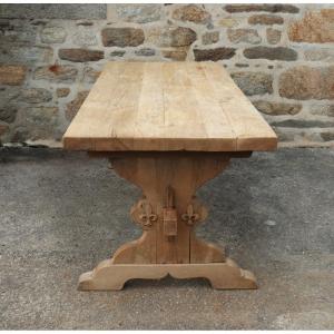 Fleur De Lys Monastery Table - Solid Oak