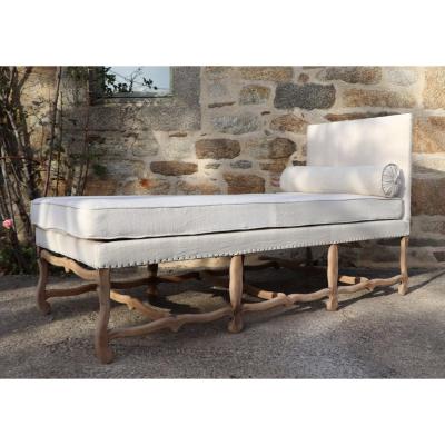 Large Rest Bed - Louis XIII Style Daybed Reupholstered