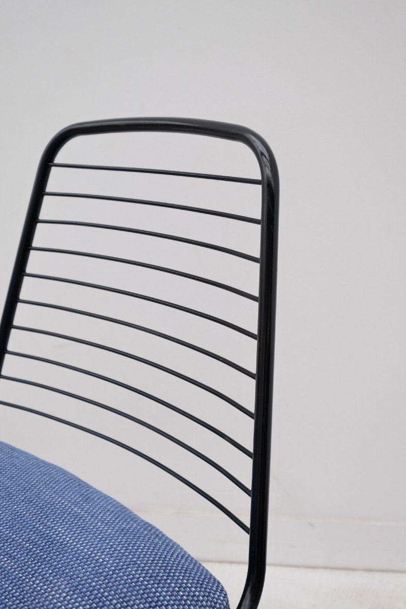 Jean-louis Bonnant Chair In Metal And Fabric, 1950  -photo-4