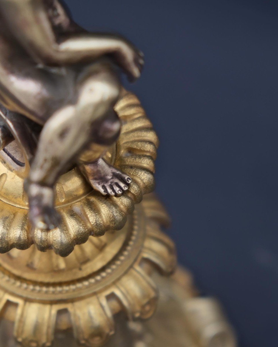 Napoleon III Bronze Candlestick, 19th Century  -photo-1