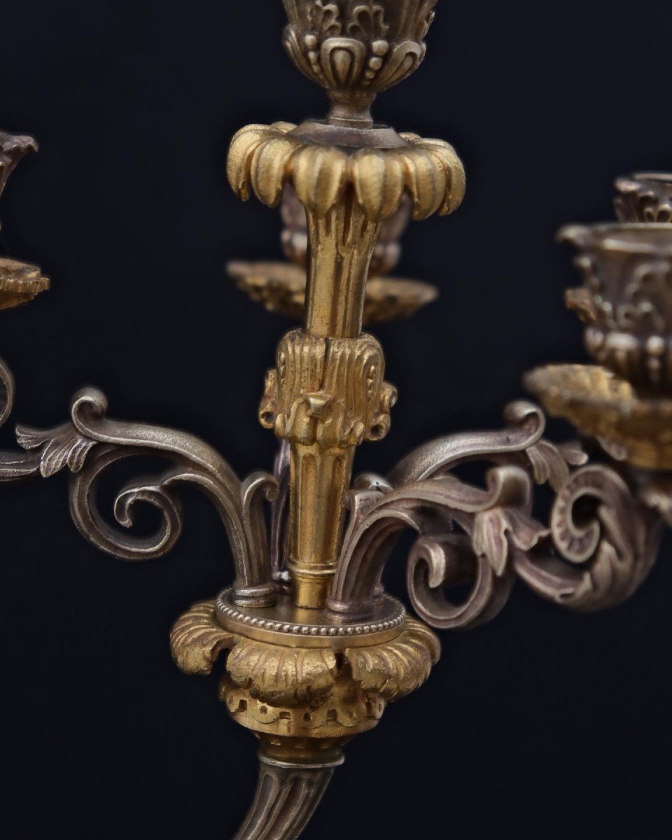 Napoleon III Bronze Candlestick, 19th Century  -photo-5