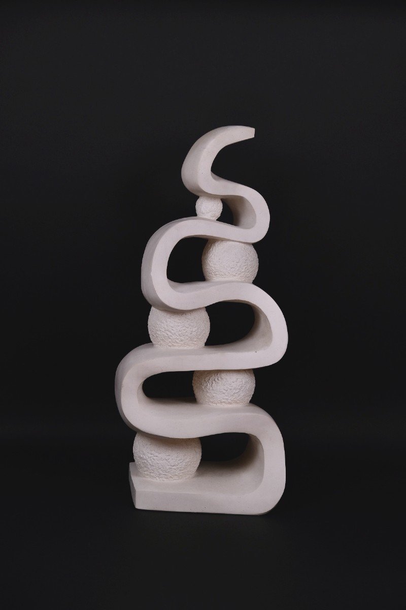 Limestone Sculpture “incomprehension III” By Hugo Verheyen, 1970  -photo-3