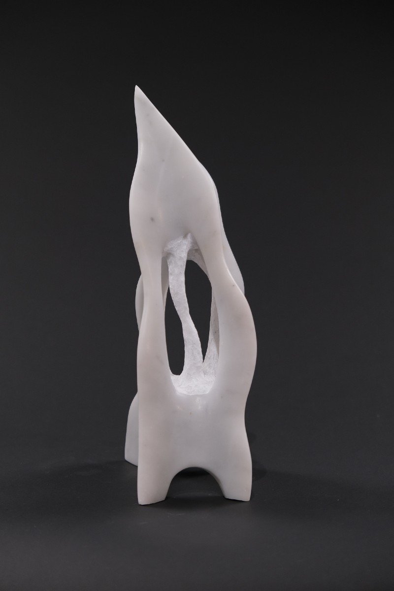 Sculpture En Marbre « Labyrinthe » De Hugo Verheyen Sculpteur Belge (1935-2020), 1970-photo-2