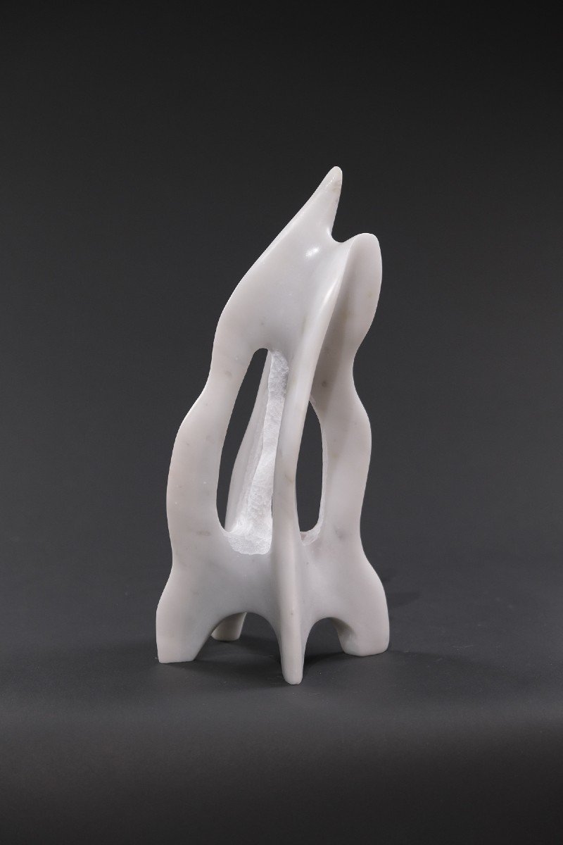Sculpture En Marbre « Labyrinthe » De Hugo Verheyen Sculpteur Belge (1935-2020), 1970