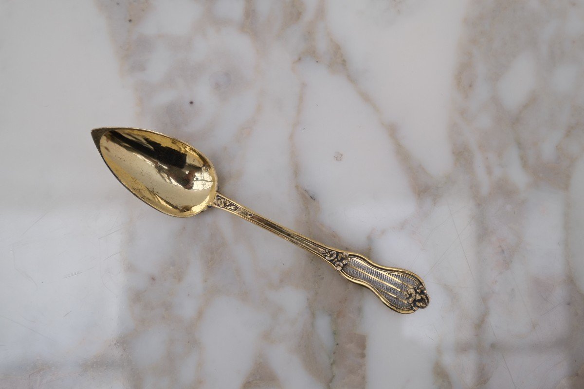 Tasse à Café Guilloché Et Gravé En Argent Massif, époque Louis Philippe -photo-4