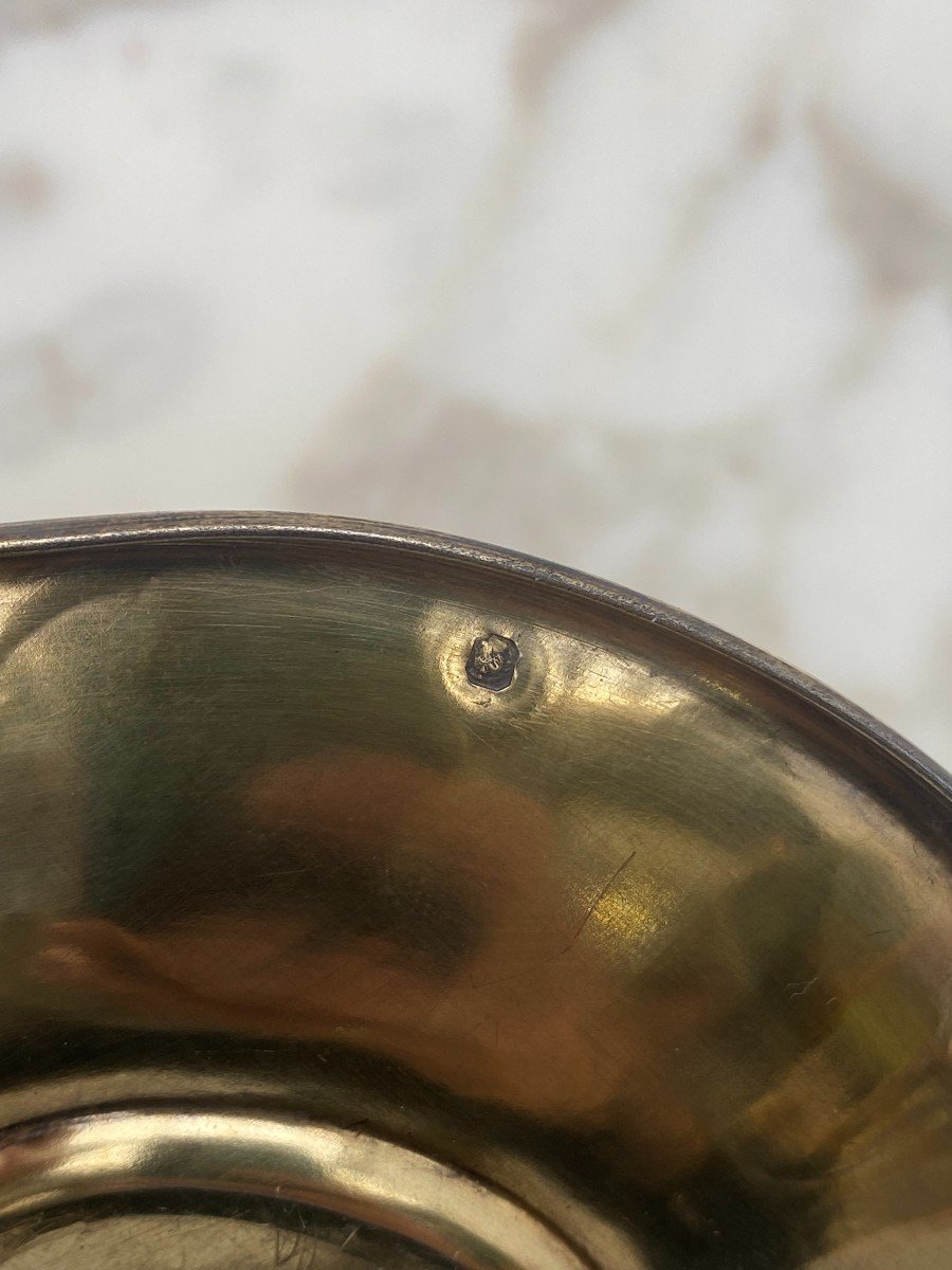 Tasse à Café Guilloché Et Gravé En Argent Massif, époque Louis Philippe -photo-6