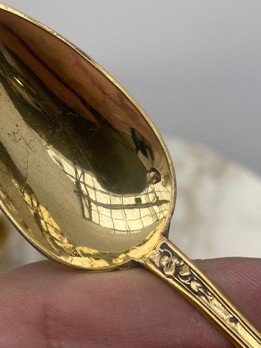 Tasse à Café Guilloché Et Gravé En Argent Massif, époque Louis Philippe -photo-7