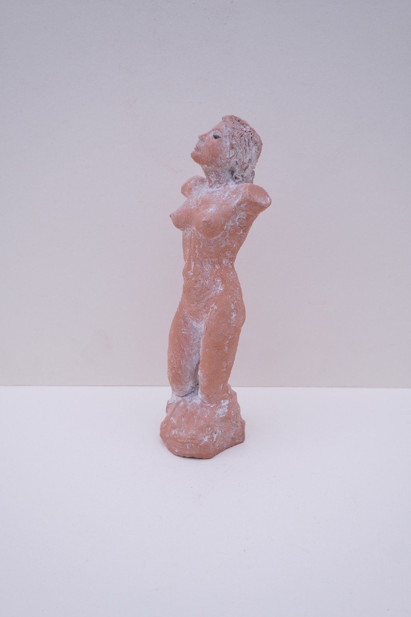 Sculpture By Hugo Verheyen In Terracotta, France 1960-photo-3