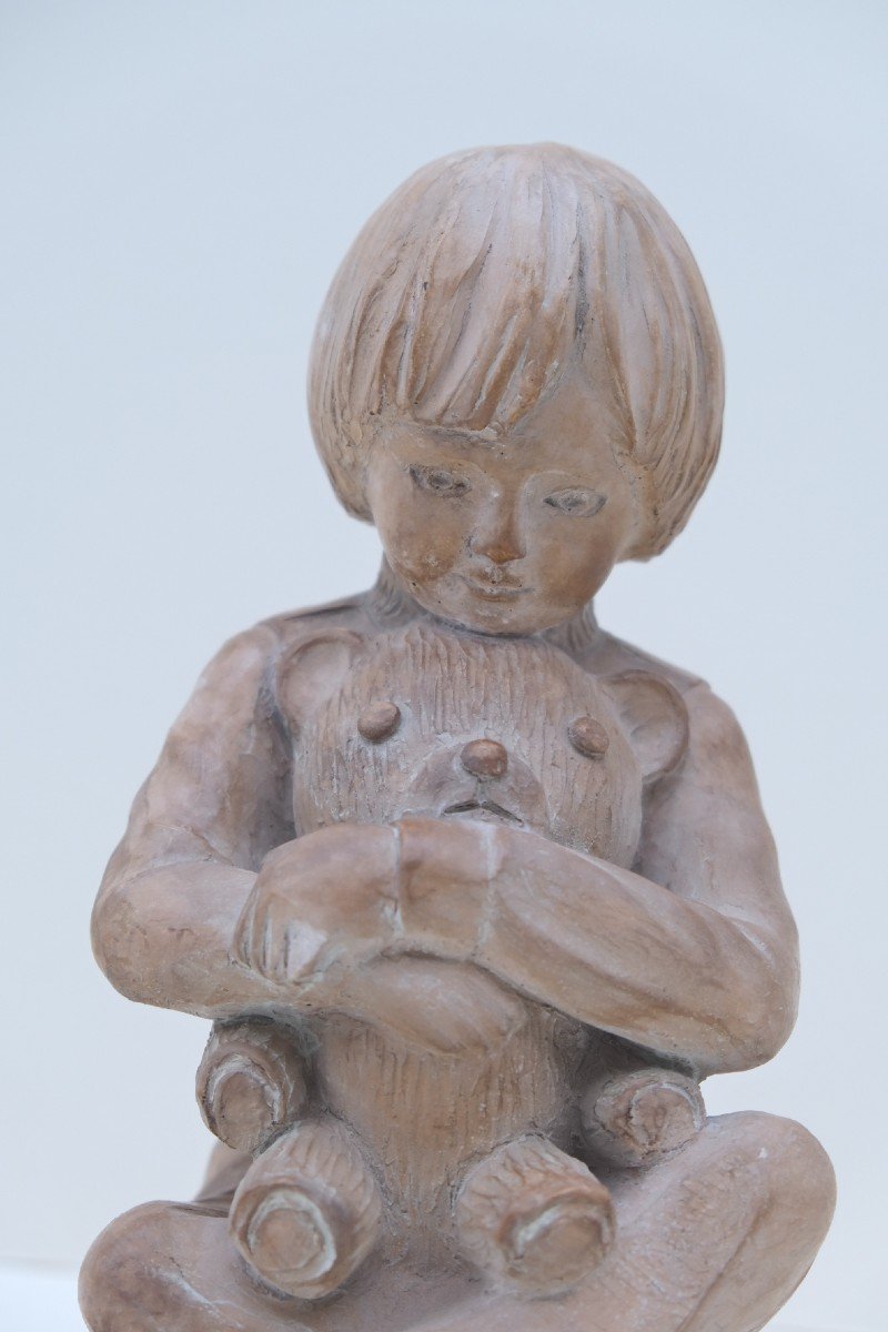Sculpture De Patrice Hannon Pour Austin Productions En Terre Cuite, 1982  -photo-1
