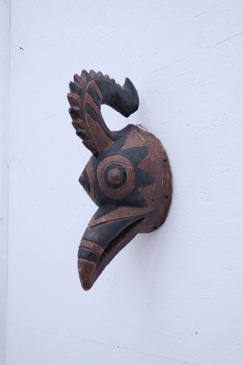 Decorative African Mask "gourounsi" From Burkina Faso In Wood, 20th Century