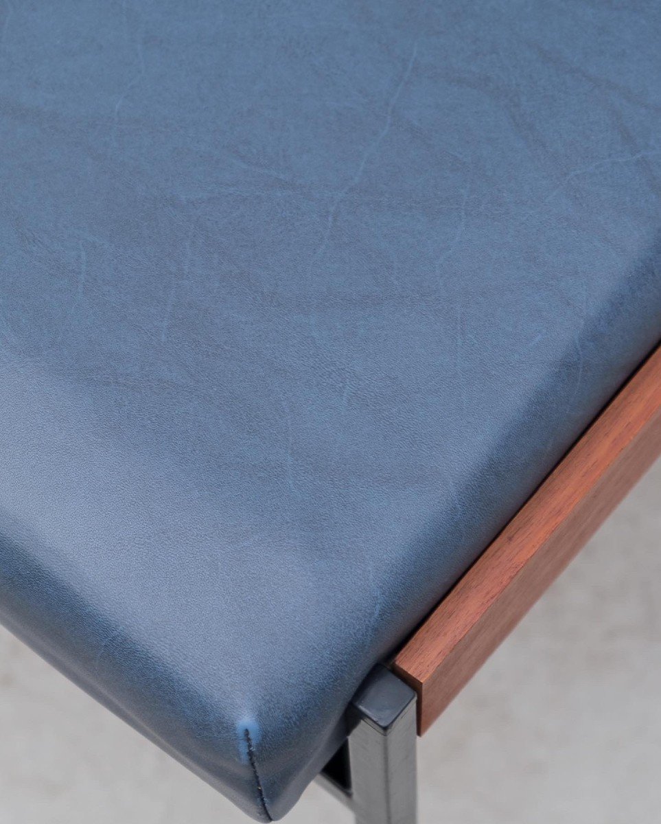 Metal, Teak And Leatherette Chair, Germany 1960  -photo-2