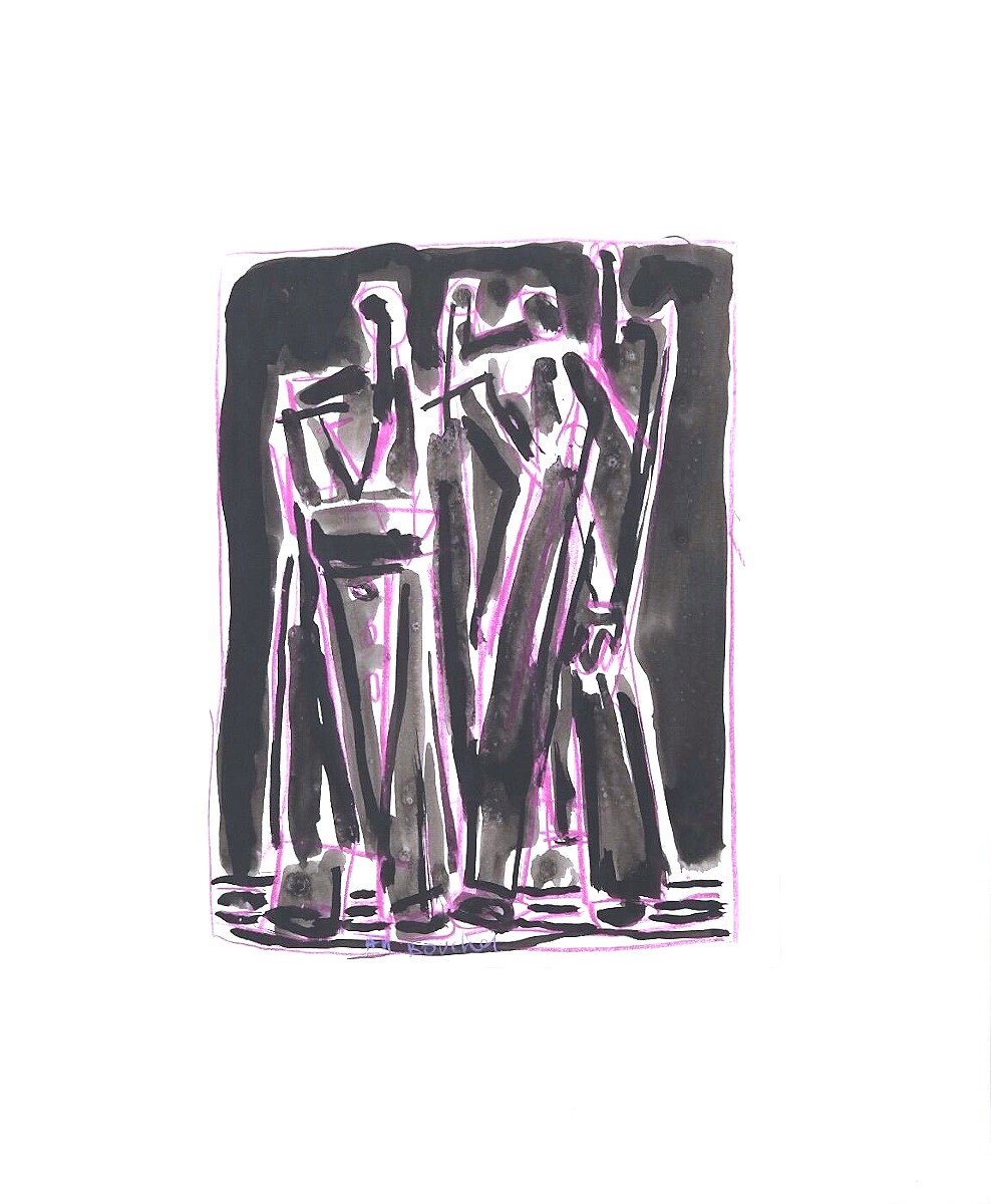 Mixed Media On Paper By Alain Michel Boucher (1944-2020) 
