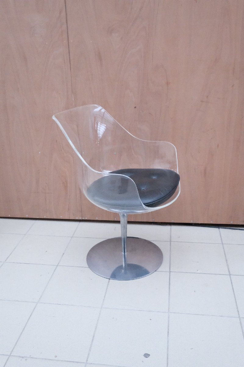 Fauteuil "champagne" De Estelle & Erwine Laverne Pour Formes Nouvelles, France 1960   -photo-3