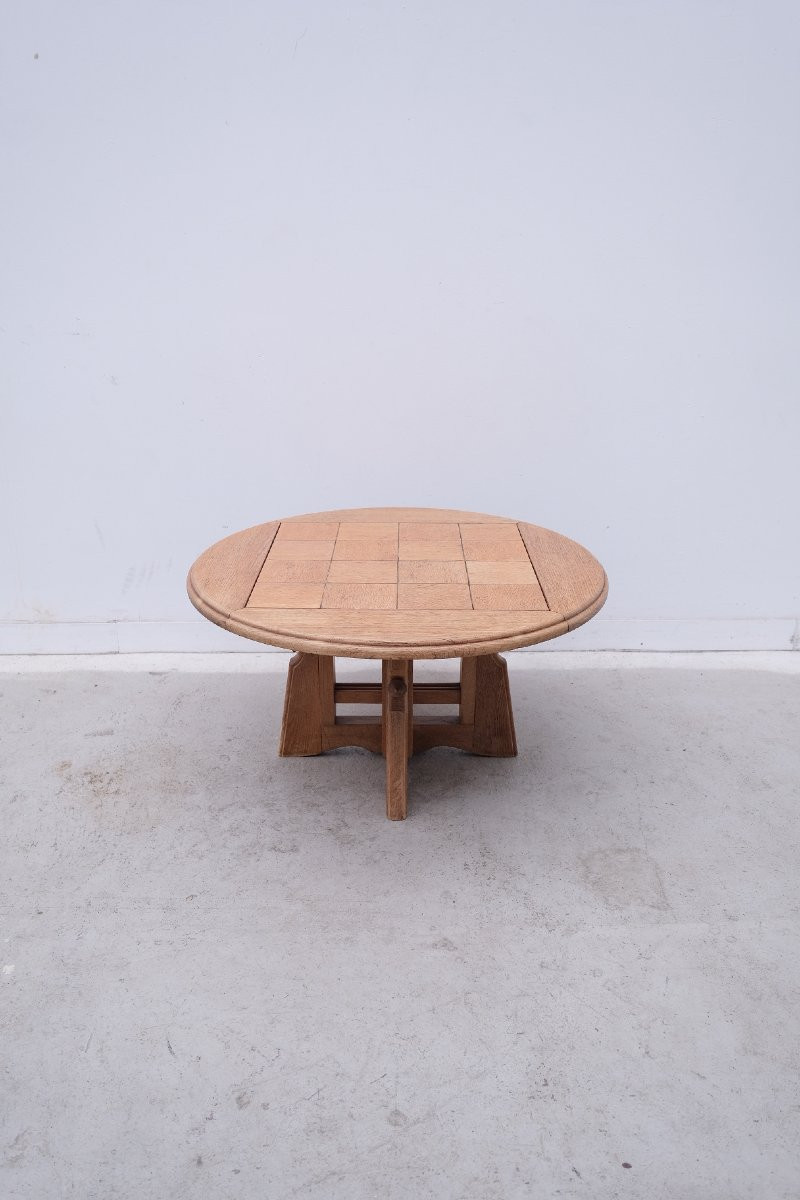 Table Réglable De Guillerme & Chambron En Chêne Massif, France 1950 -photo-2