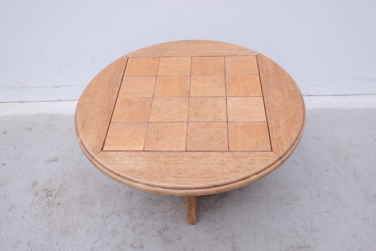 Table Réglable De Guillerme & Chambron En Chêne Massif, France 1950 -photo-1