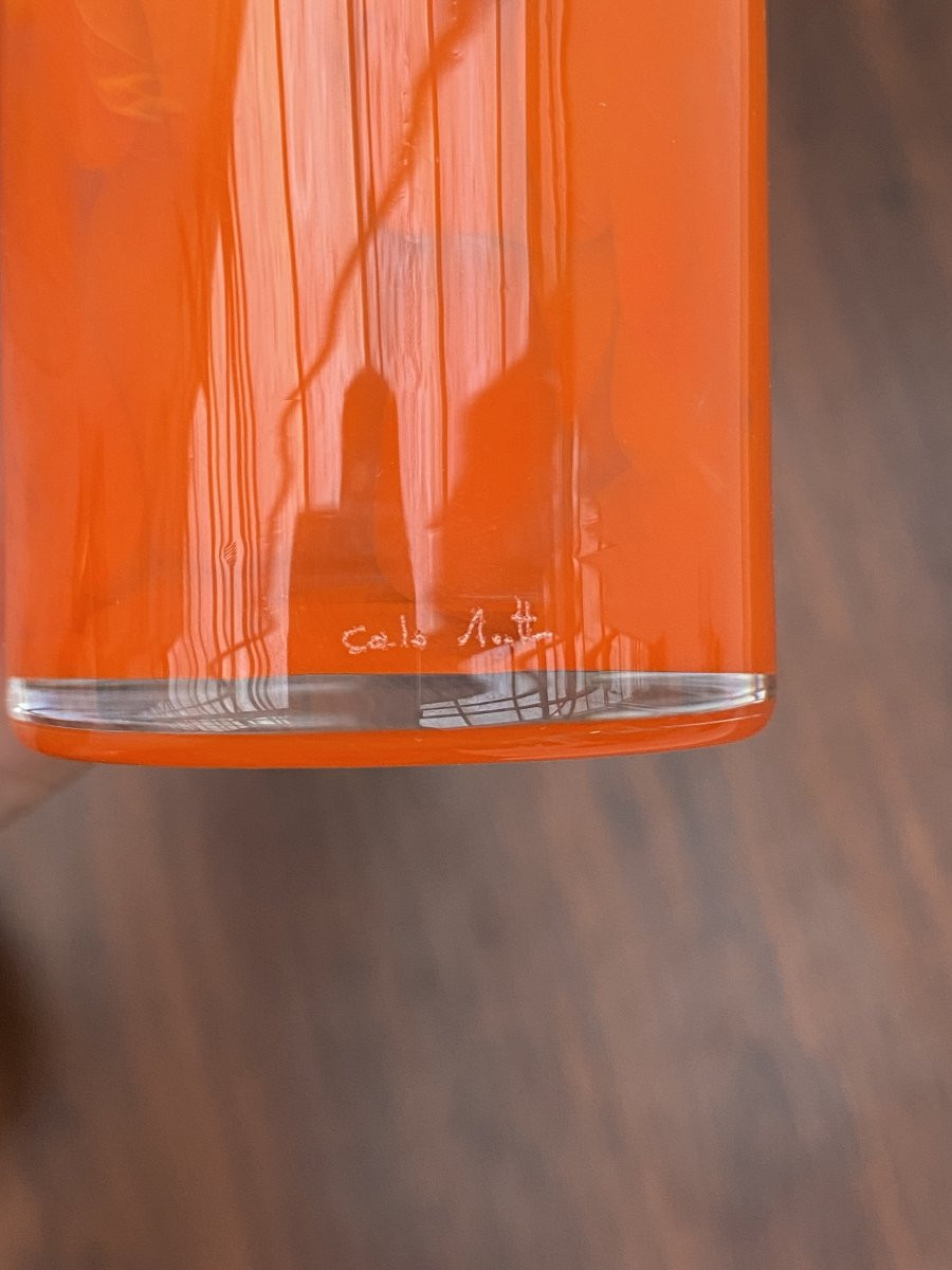 Bouteille De Carlo Moretti En Verre De Murano, Italie 1980  -photo-2