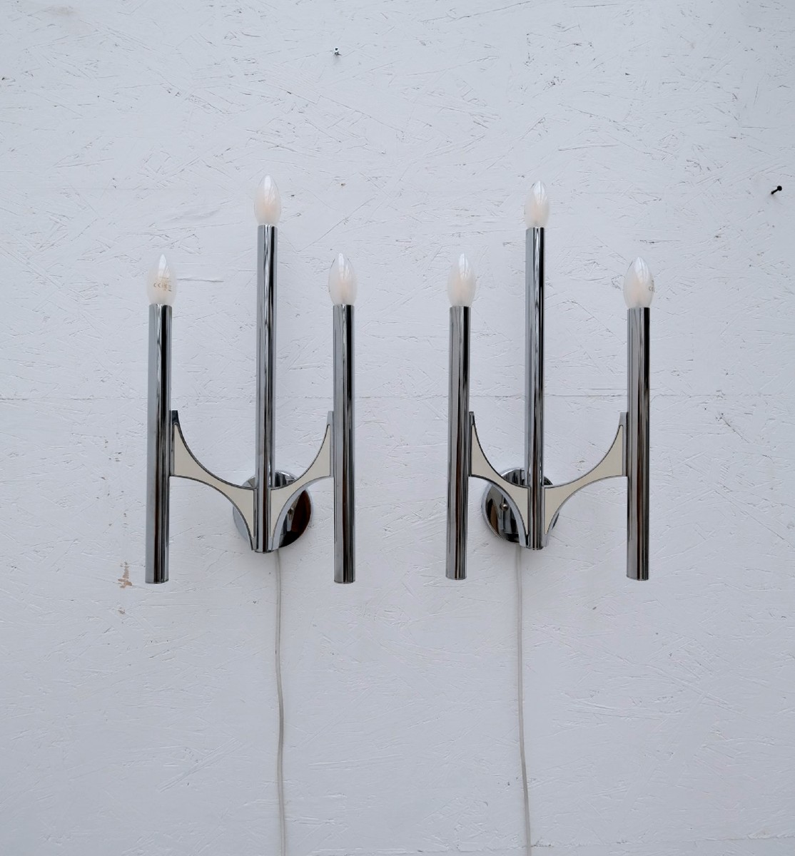 Pair Of Wall Lights By Gaetano Sciolari, Italy 1970  