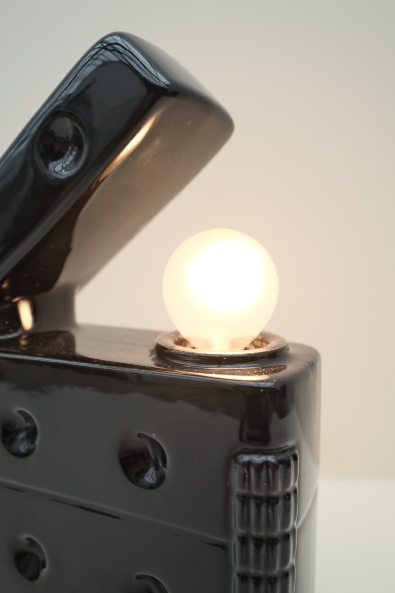 Ceramic “briquet” Lamp By Jc Peiré, 1970  -photo-2