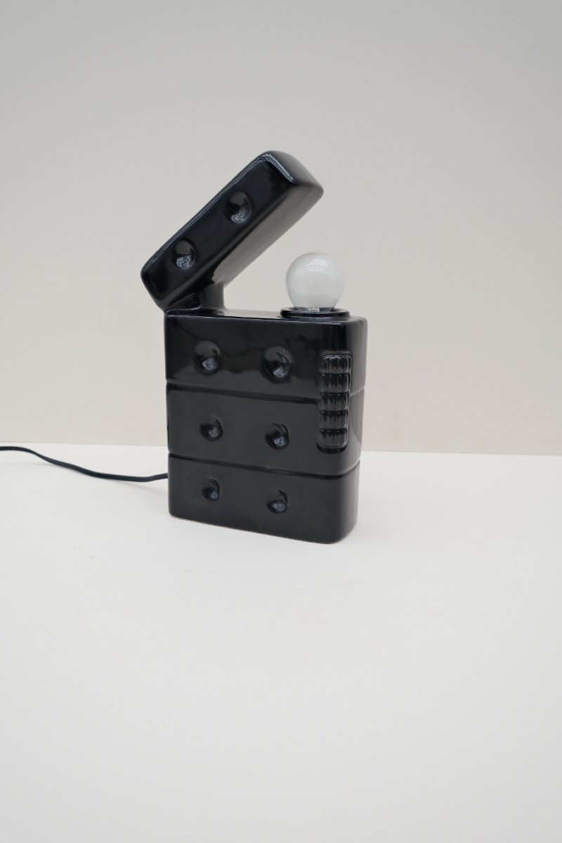 Ceramic “briquet” Lamp By Jc Peiré, 1970  -photo-3