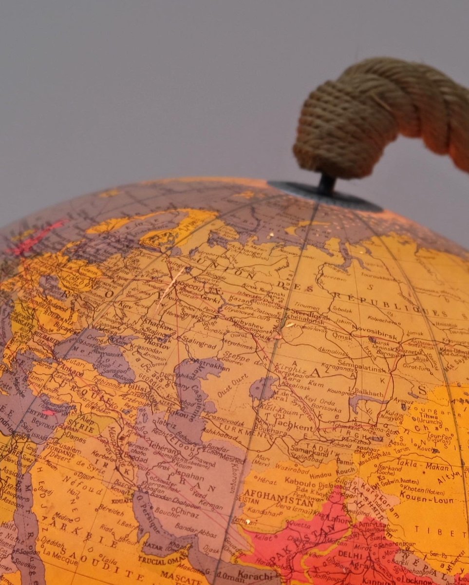 Globe Terrestre De Audoux Minet Pour Taride, France 1950-photo-4