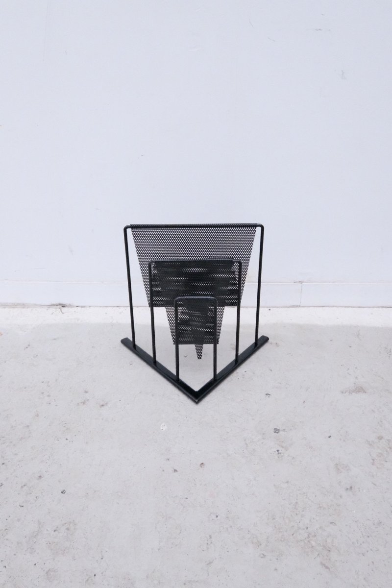 Magazine Rack By Markus Borgens For D-tech In Metal, 1980-photo-2
