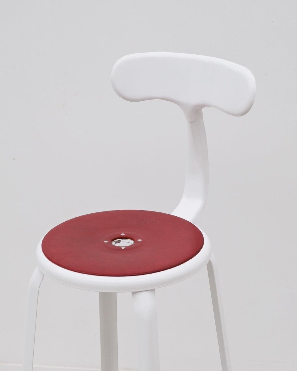 Nicolle High Chair In Metal And Leather -photo-4