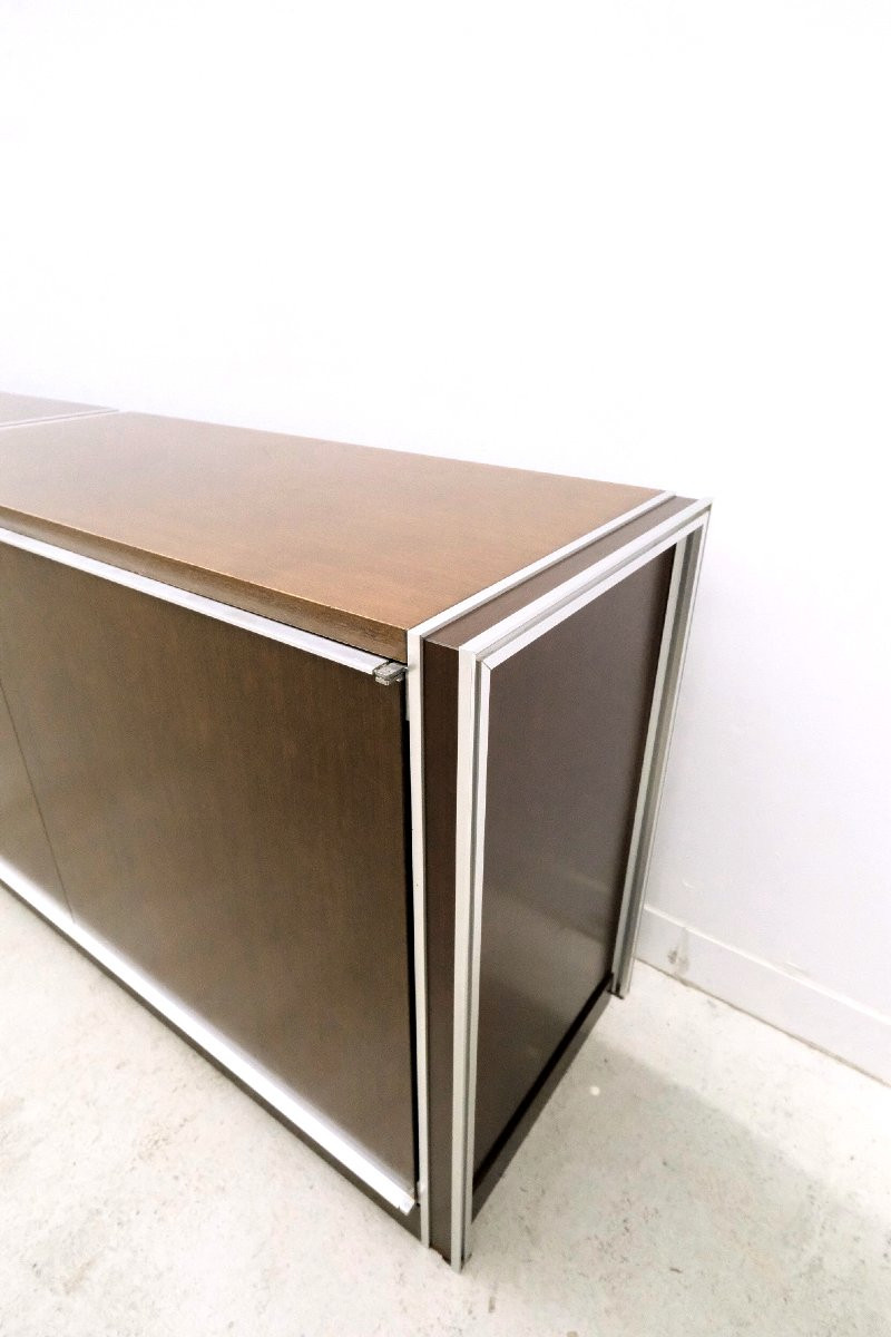 Ligne Roset Sideboard In Tech And Aluminum, France 1970-photo-4