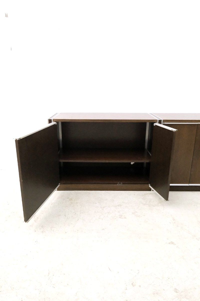 Ligne Roset Sideboard In Tech And Aluminum, France 1970-photo-3