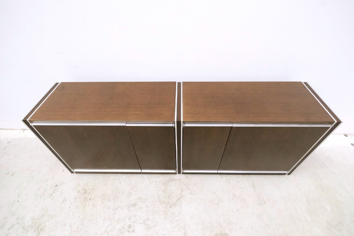 Ligne Roset Sideboard In Tech And Aluminum, France 1970-photo-5