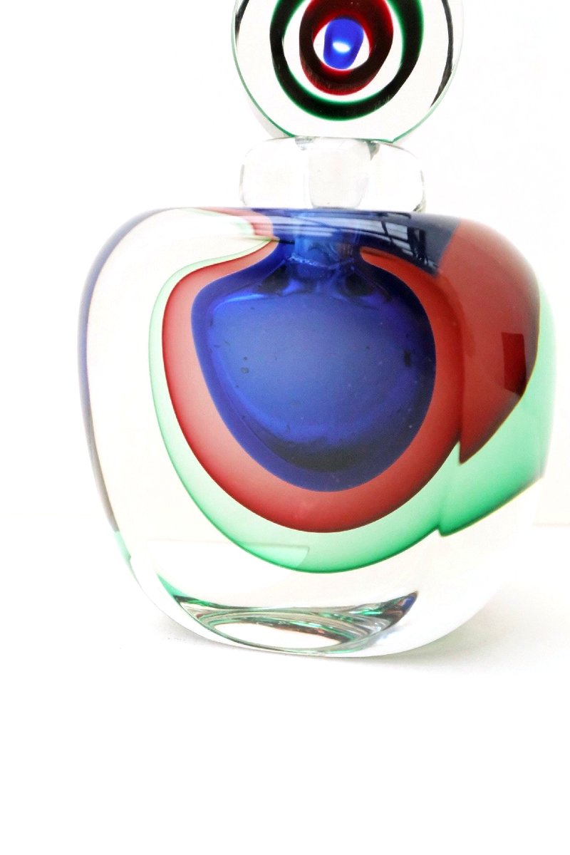 Flacon de OBALL MURANO en verre soufflé, Italie 1990  -photo-2