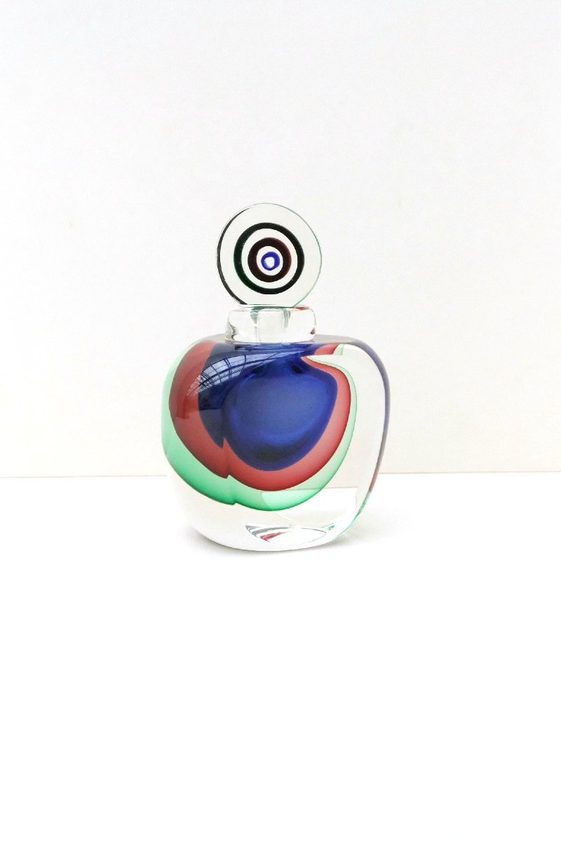Flacon de OBALL MURANO en verre soufflé, Italie 1990  -photo-1