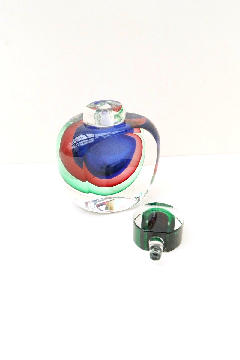 Flacon de OBALL MURANO en verre soufflé, Italie 1990  -photo-2