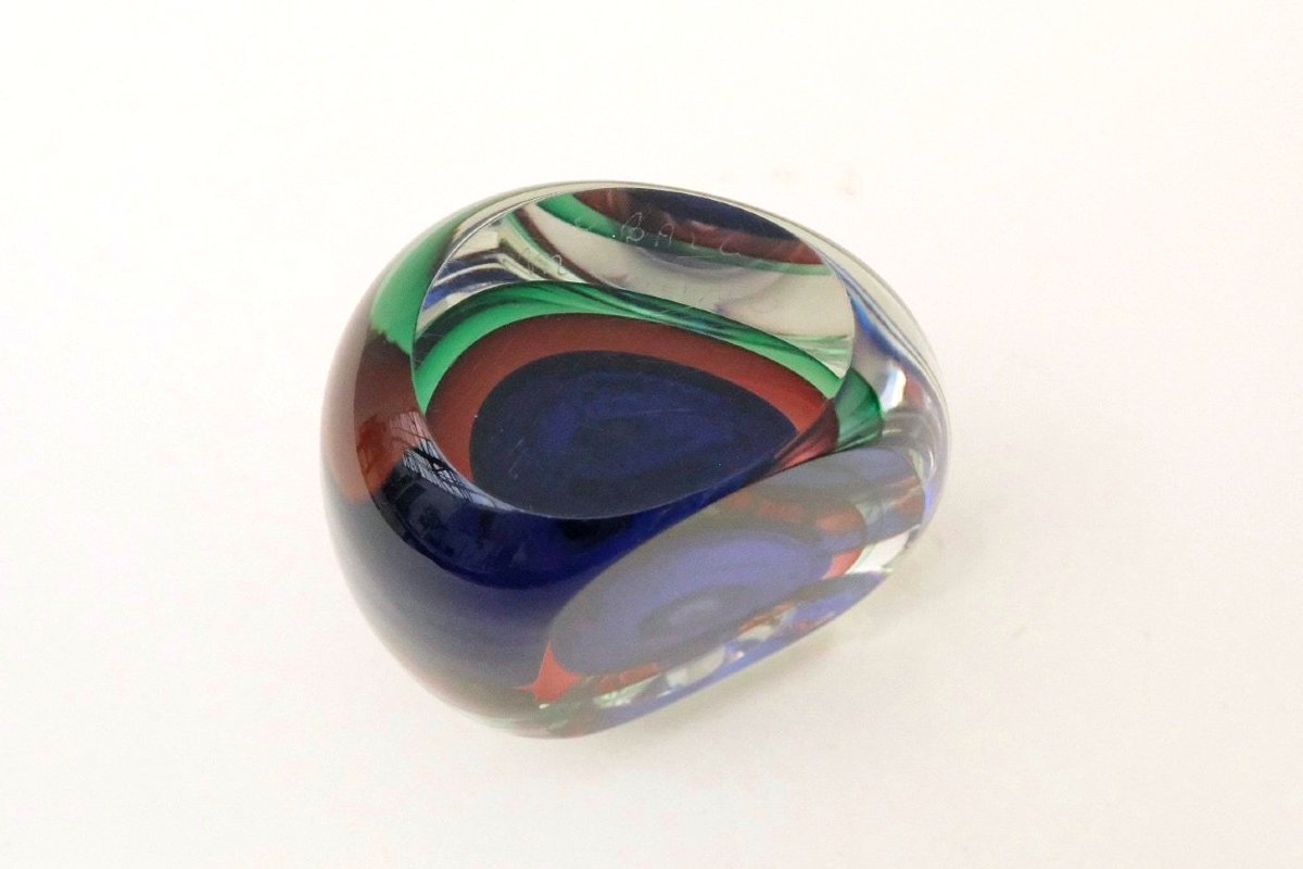 Flacon de OBALL MURANO en verre soufflé, Italie 1990  -photo-4