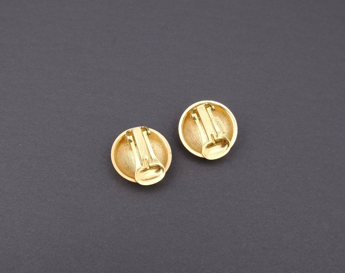 Boucles d'oreilles de LANVIN en plaqué or, 1990  -photo-2