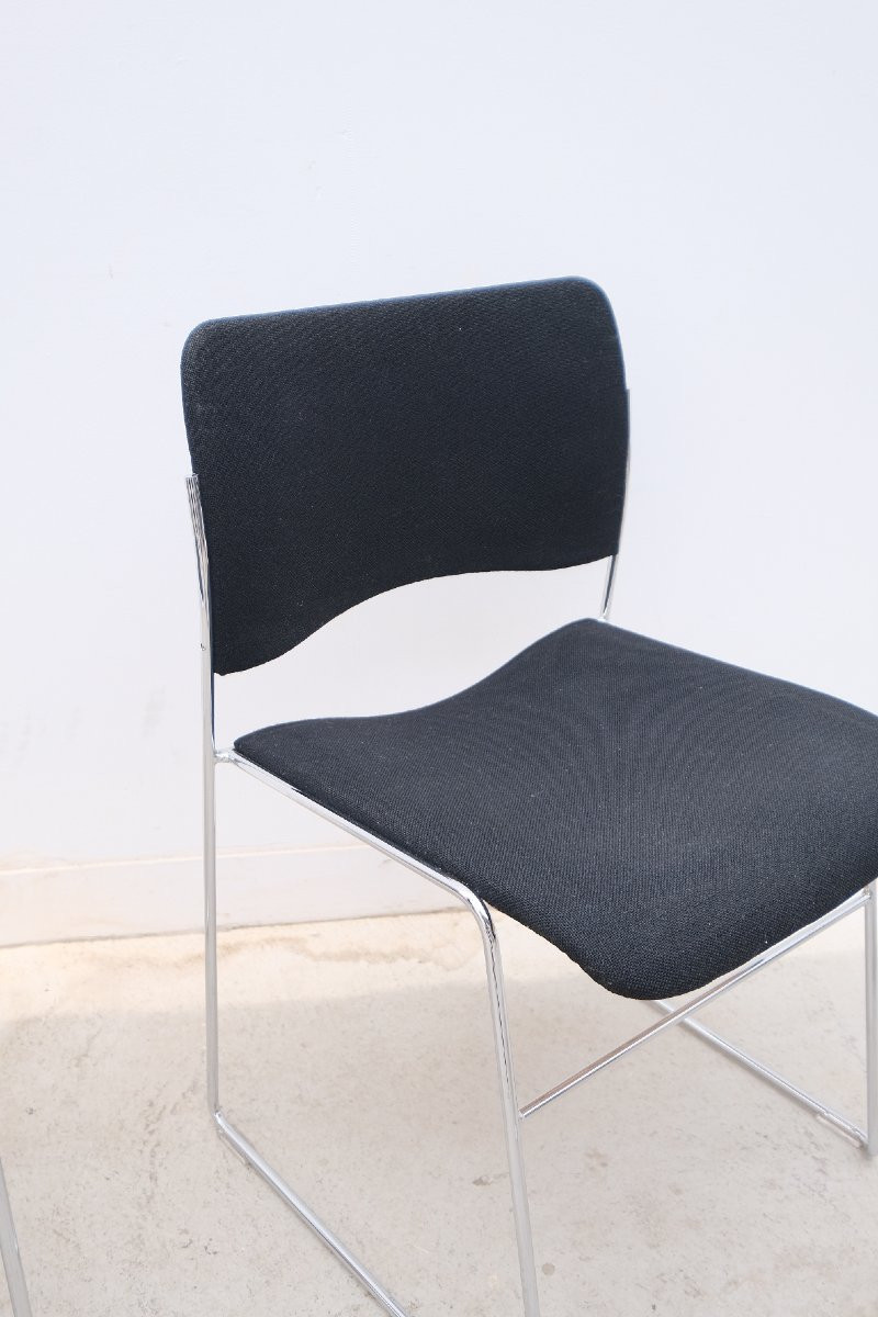 Ensemble de 4 chaises empilables « 4/40 » de David ROWLAND pour HOWE (USA)  -photo-4