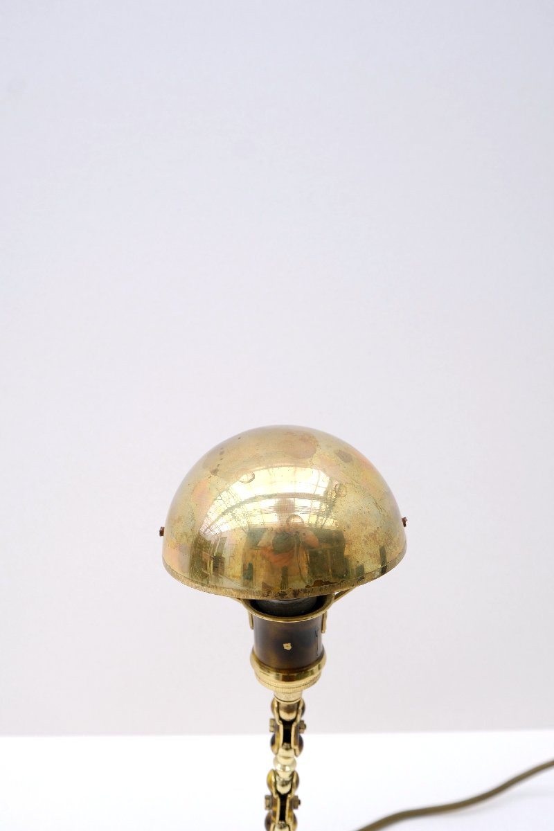 Lampe de bureau orientable en laiton laqué, France 1940  -photo-3
