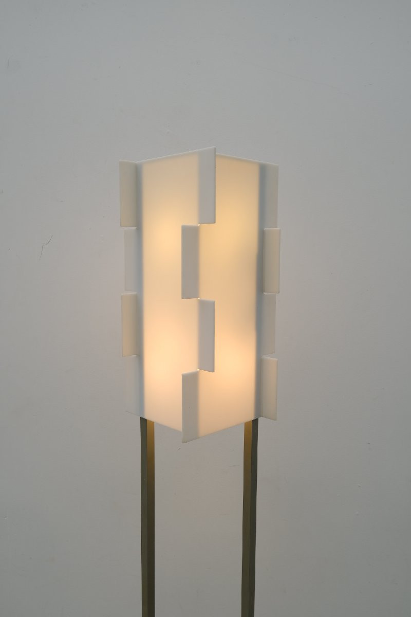 "joint Terra" Floor Lamp By Foscarini Murano In Metal And Perspex, Italy 1980  -photo-1
