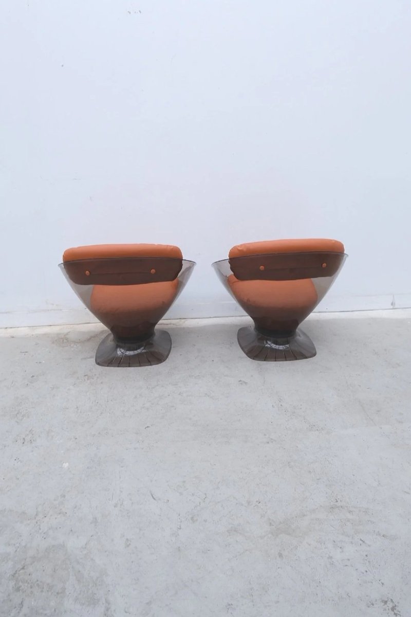 Paire de fauteuils de Raphael RAFFEL en plexiglas, 1970  -photo-2