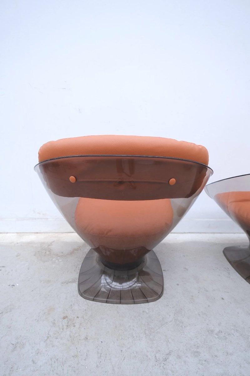 Paire de fauteuils de Raphael RAFFEL en plexiglas, 1970  -photo-4