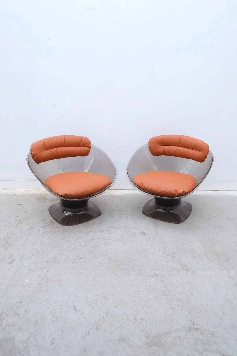Paire de fauteuils de Raphael RAFFEL en plexiglas, 1970  
