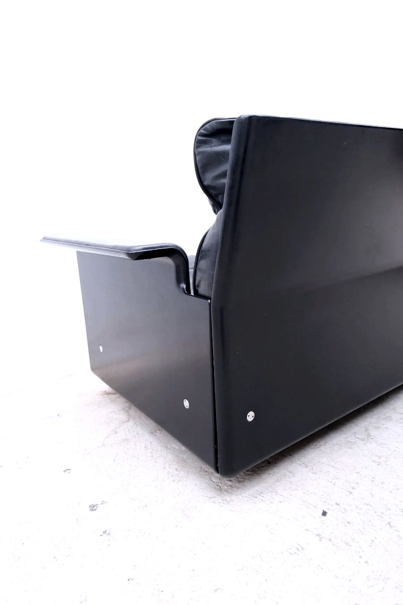 2-seater Sofa By Dieter Rams For Vitsoe In Fiberglass And Leather, Germany 1970  -photo-3