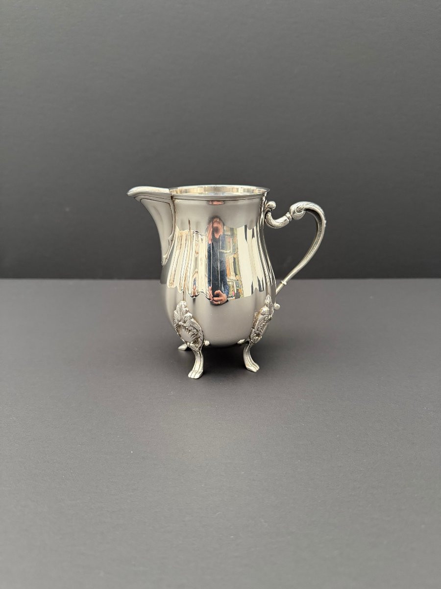 Tea And Coffee Service By Ercuis Silversmiths In Silver-plated Metal And Ebony  -photo-1