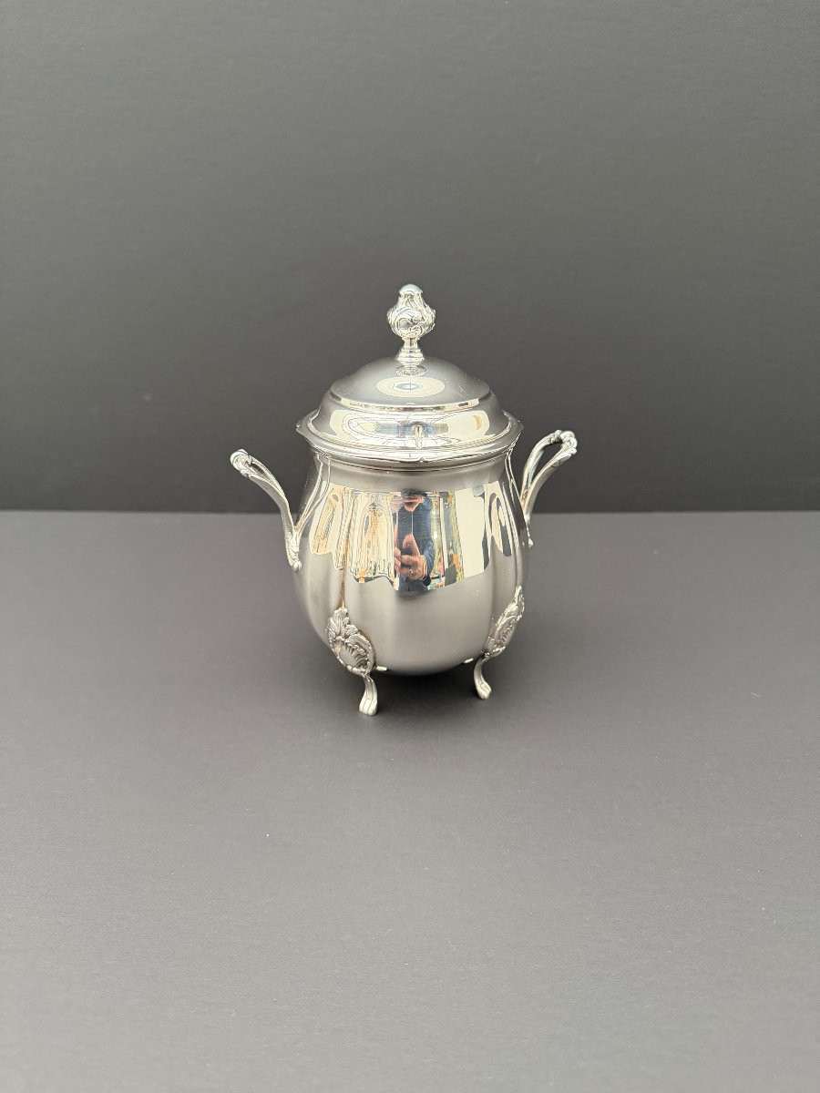 Tea And Coffee Service By Ercuis Silversmiths In Silver-plated Metal And Ebony  -photo-2